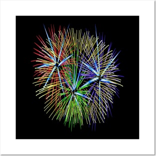 Light Up The Night Sky Colorful Fireworks Celebrations Posters and Art